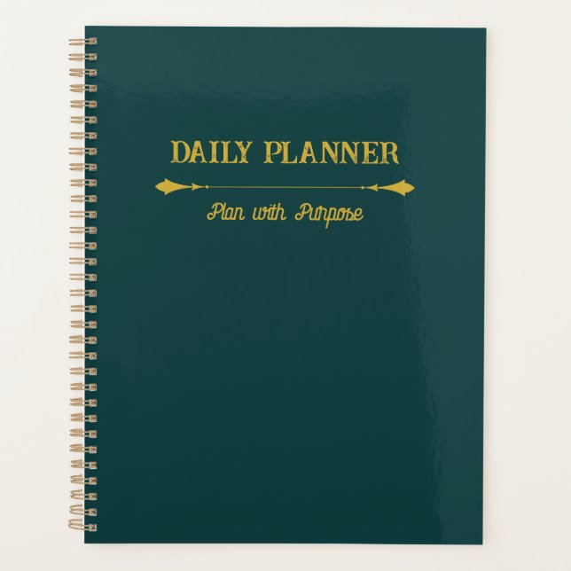 Minimalist Emerald Gold Planner (Front)