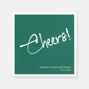 Minimalist Emerald Green Birthday Party Paper Napkins