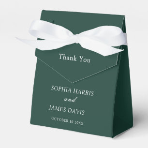 Minimalist Emerald Green Modern Elegant Wedding Favor Boxes