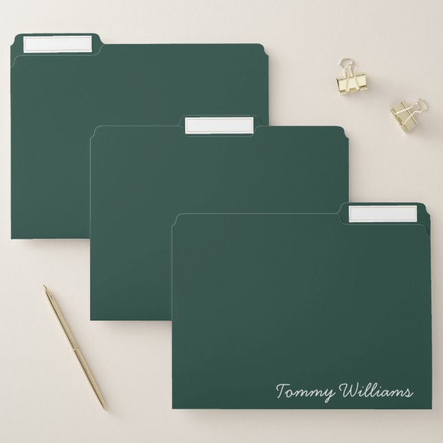 Minimalist Emerald Green Professional Simple File Folder (Set)