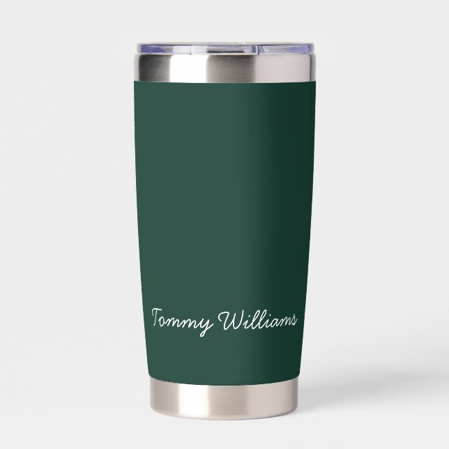 Minimalist Emerald Green Professional Simple Insulated Tumbler (Front)
