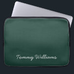 Minimalist Emerald Green Professional Simple Laptop Sleeve<br><div class="desc">These simple, minimalist can be personalised to include a name or any text of your choice. If you don't want any text and would prefer just a blank, then you can simply delete the text.</div>
