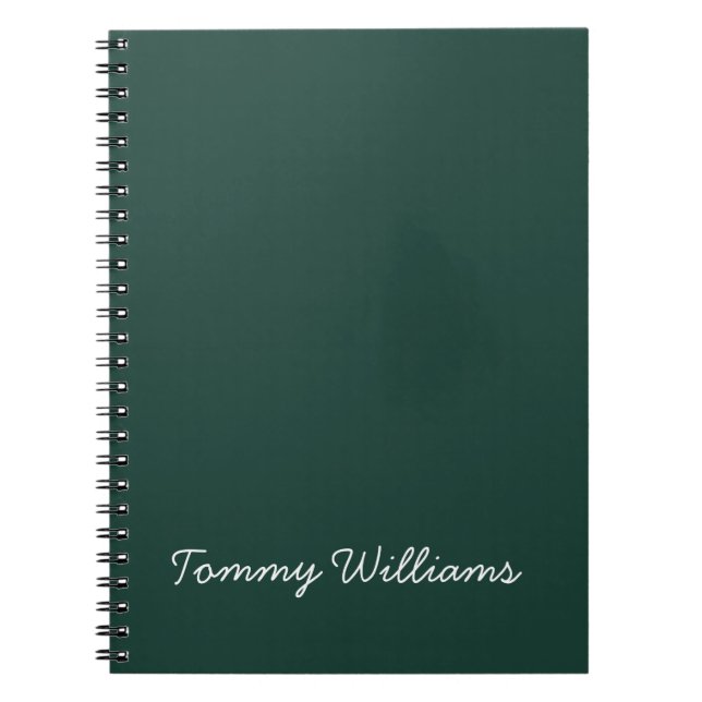 Minimalist Emerald Green Professional Simple Notebook (Front)