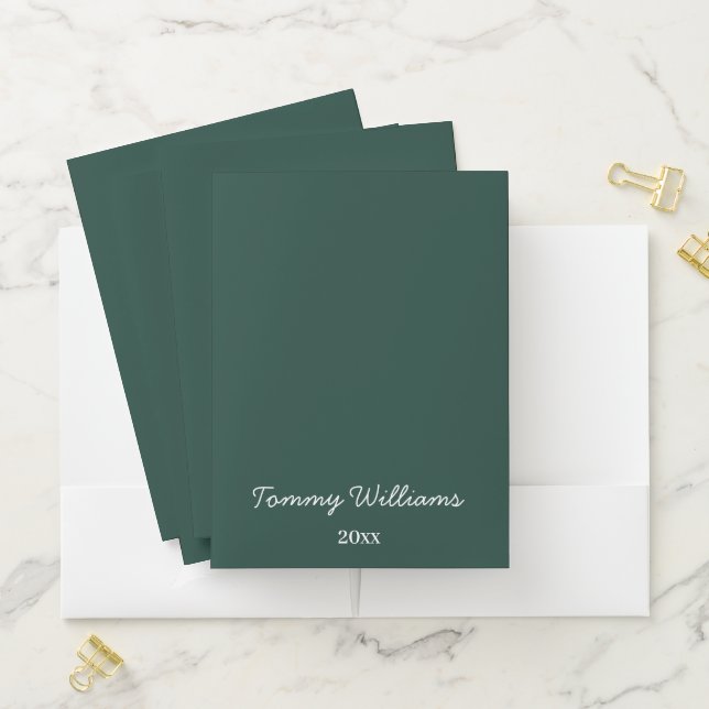 Minimalist Emerald Green Professional Simple Pocket Folder (In Situ)