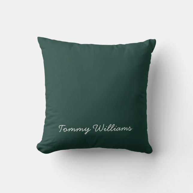 Minimalist Emerald Green Professional Simple Throw Pillow (Front)