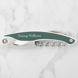 Minimalist Emerald Green Professional Simple Waiter's Corkscrew