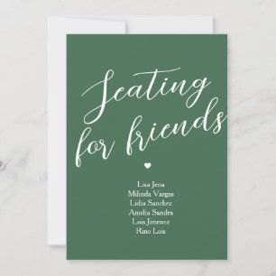 Minimalist Emerald Green Table Seating Friends Invitation