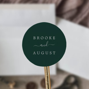 Minimalist Emerald Green Wedding Envelope Seals