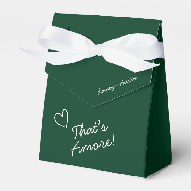 Minimalist Emerald Green Welcome Wedding Favor Box (Front Side)