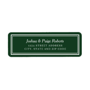 Minimalist Emerald Green White Elegant Custom Label