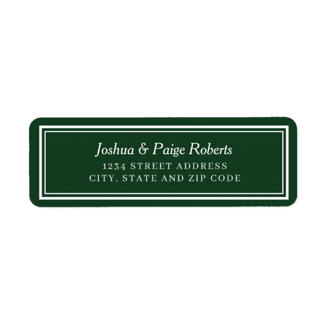 Minimalist Emerald Green White Elegant Custom Label (Front)