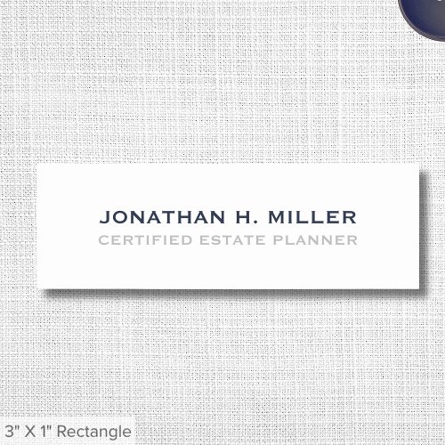 Minimalist Employee Name Tag with Title