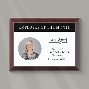 Minimalist Employee Of The Month Business Logo Award Plaque