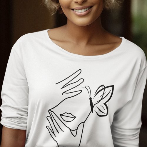 Minimalist Empowering Women Butterfly Love White T_Shirt