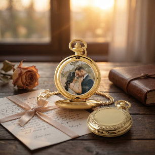 Minimalist Endless Love Custom Photo Romantic Pocket Watch