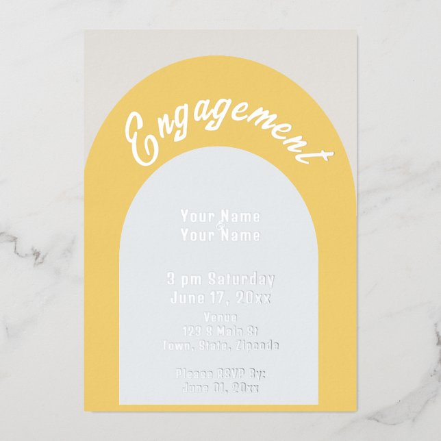 Minimalist Engagement Foil Invitation (Front)