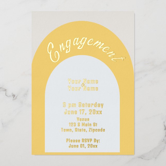 Minimalist Engagement Foil Invitation (Front)
