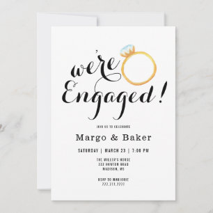 Minimalist Engagement Party Invitation