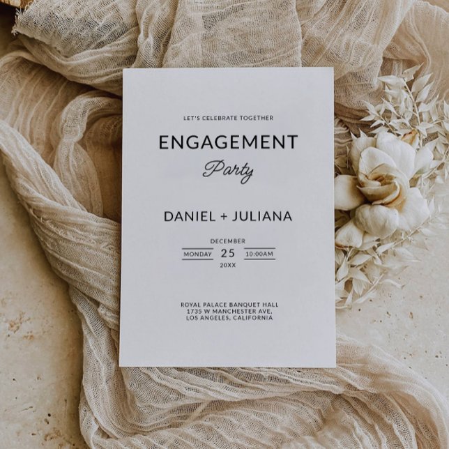 Minimalist Engagement Party Wedding Invitation (Minimalist Engagement Party Wedding Invitation)