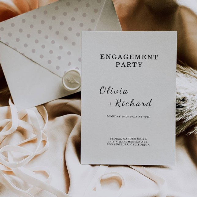 Minimalist Engagement Party Wedding Invitation (Minimalist Engagement Party Wedding Invitation)