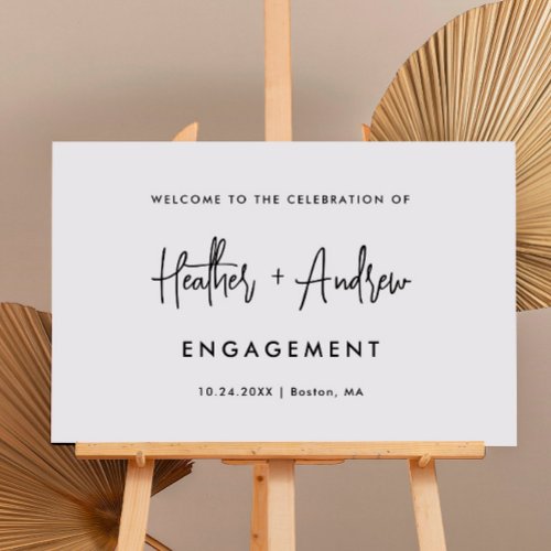 Minimalist Engagement Party Welcome Sign