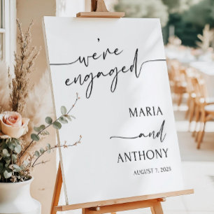 Minimalist Engagement Sign, Engagement Party Sign
