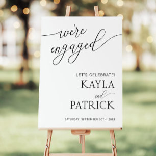 Minimalist Engagement Sign, Engagement Party Sign