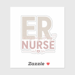 Minimalist ER Nurse Emergency Strong Sticker