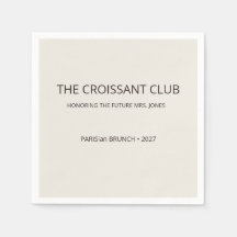 Minimalist Espresso Brown Croissant Club Brunch