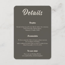 Minimalist Espresso Brown Wedding Information