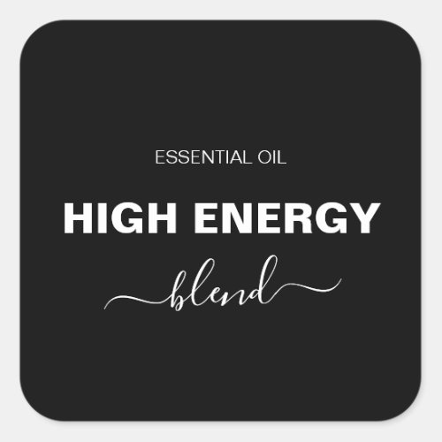 Minimalist Essential Oil Blend Black Roller Bottle Square Sticker