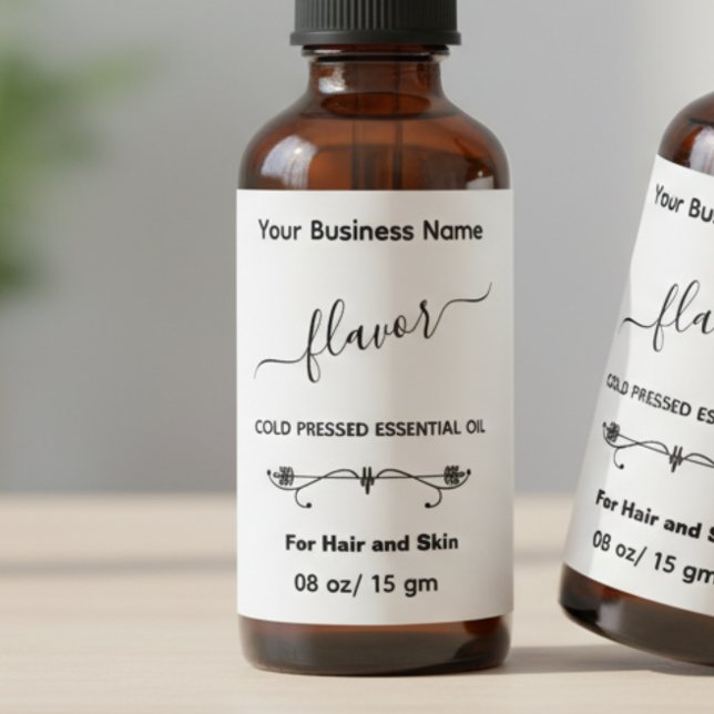 Minimalist Essential Oil Bottle Label (Creator Uploaded)