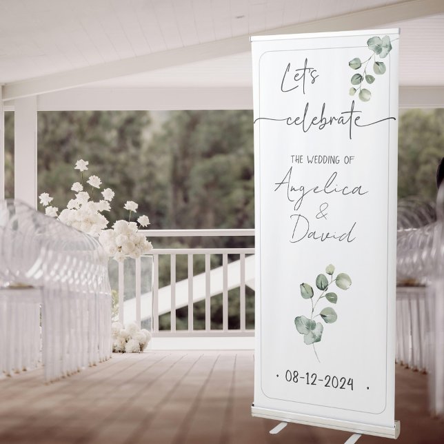 Minimalist Eucaluptus Wedding Retractable Banner (Creator Uploaded)