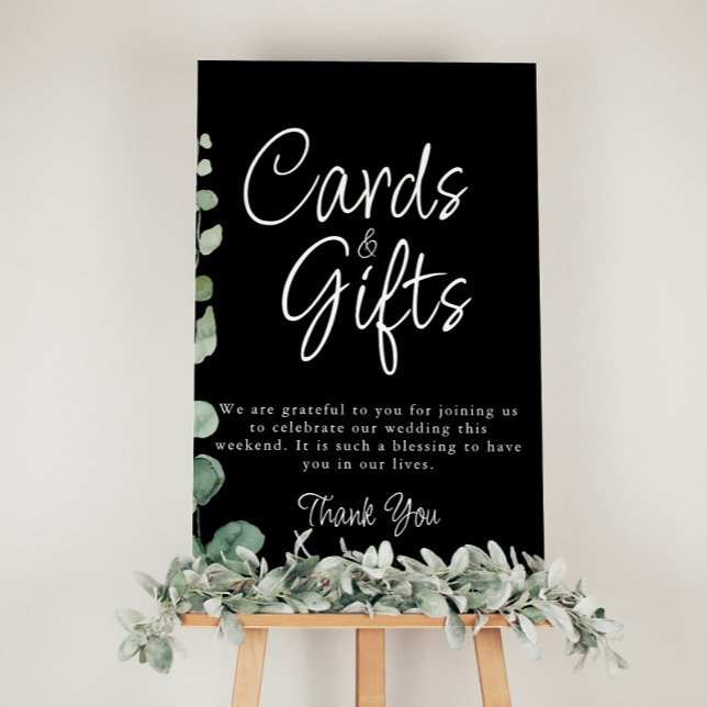 Minimalist Eucalyptus Black Cards and Gifts  Poster (Creator Uploaded)