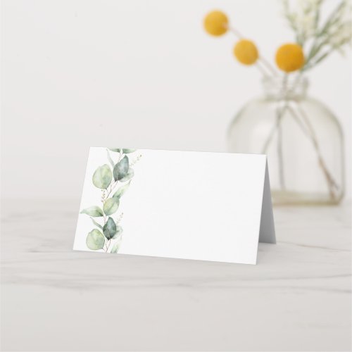 Minimalist Eucalyptus Greenery Wedding Place Card