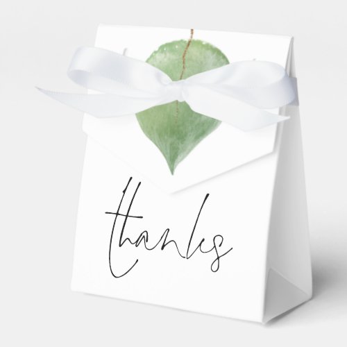 Minimalist Eucalyptus Leaf Mr Mrs Names Date  Favor Boxes