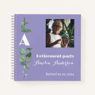 Minimalist eucalyptus  photo retirement guest book