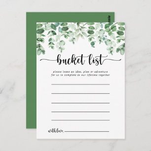 Minimalist Eucalyptus Simple Bucket List Cards