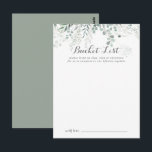 Minimalist Eucalyptus Wedding Bucket List Cards<br><div class="desc">These minimalist eucalyptus wedding bucket list cards are the perfect activity for a rustic wedding reception or bridal shower. The design features watercolor elegant green eucalyptus leaves.

Change the wording to suit any life event. Bucket list sign is sold separately.</div>