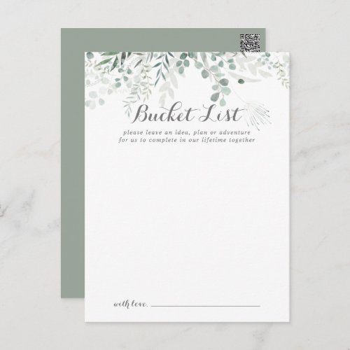  Minimalist Eucalyptus Wedding Bucket List Cards