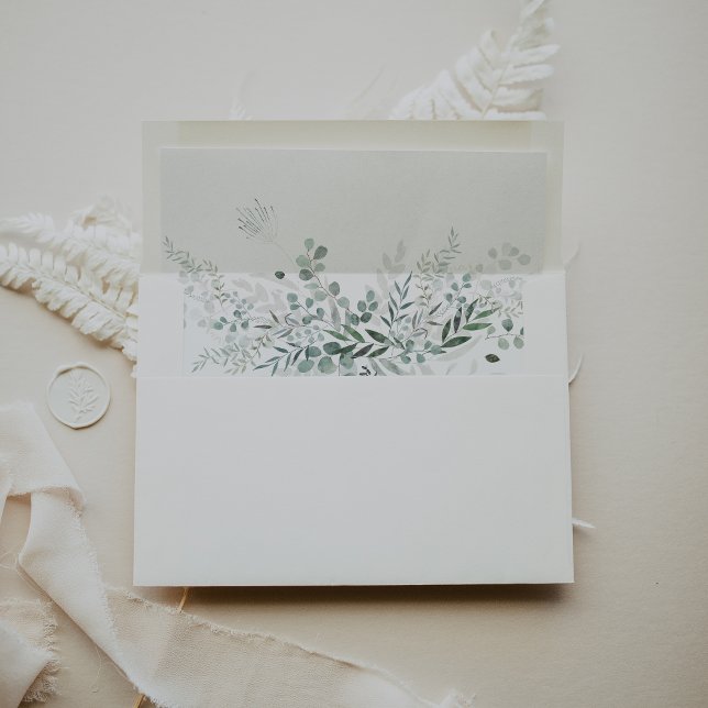  Minimalist Eucalyptus Wedding Invitation Envelope (Creator Uploaded)