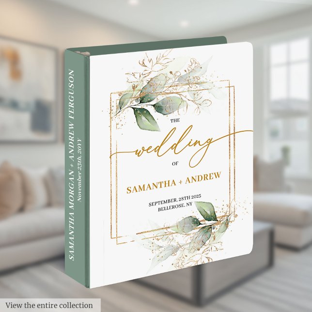 Minimalist Eucalyptus Wedding Memory Album Binder (Minimalist Eucalyptus Wedding Memory Album Binder

)
