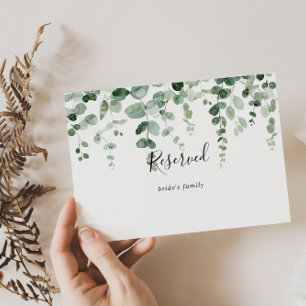 Minimalist Eucalyptus Wedding Reserved Sign