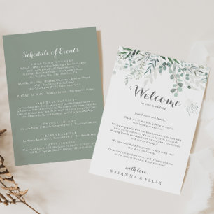 Minimalist Eucalyptus Wedding Welcome Letter