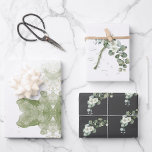 Minimalist Eucalyptus Wedding White Grey Green Wrapping Paper Sheets<br><div class="desc">Beautifully designed, our Minimalist Eucalyptus Wedding White Grey Green Wrapping Paper Sheets shimmer with a luxurious touch. With a pristine white background, this wrapping paper features delicate eucalyptus leaves, white flowers, and a fine mist of green ink splash. Adding a subtle sparkle, gold metallic flakes lightly dust the wrapping, providing...</div>