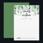 Minimalist Eucalyptus Wedding Words of Wisdom   Advice Card<br><div class="desc">This minimalist eucalyptus wedding words of wisdom advice card is perfect for a rustic wedding. The design features hand-painted watercolor green eucalyptus, inspiring natural beauty. These cards are perfect for a wedding, bridal shower, baby shower, graduation party & more. Personalize the cards with the names of the bride and groom,...</div>