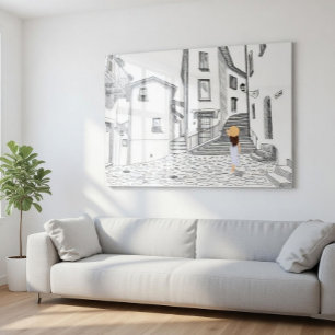 Minimalist European Street Illustration  Acrylic Print