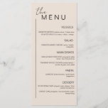 Minimalist Event Menu<br><div class="desc">These modern,  minimalist wedding/rehearsal dinner menu cards feature a simple black text design that exudes minimalist style. Add the details about your day to make it personal!</div>