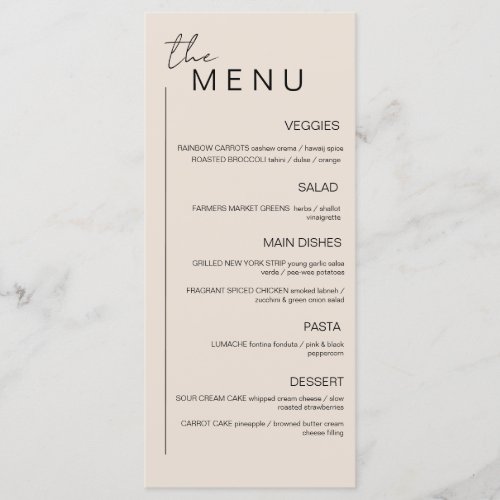 Minimalist Event Menu