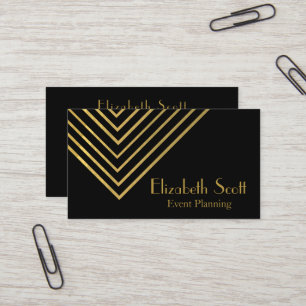 Minimalist Event Planner Chevron Lines Design  Business Card